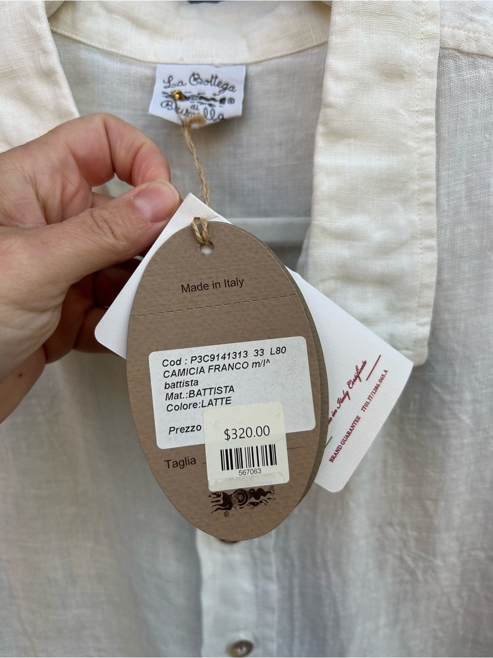 La Bottega di Brunella Camica Franco Button Down Blouse, BNWT, size L - Picture 11 of 13